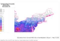 SWD NE difference from 30-yr normals this year to date