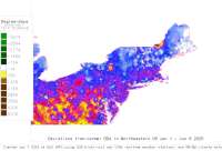 NE US deviations from normal to date