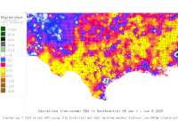 S. Central US deviations from normal to date