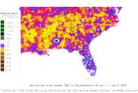 SE US deviations from normal to date