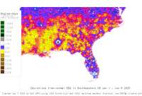 SE US deviations from normal to date