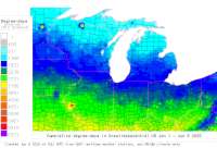 Indiana USA base 32 degree-days to date