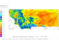 Montana USA base 32 degree-days to date