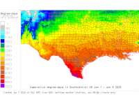 South Central base 41 degree-days to date